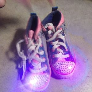 Twinkle toes high top denim look sneakers